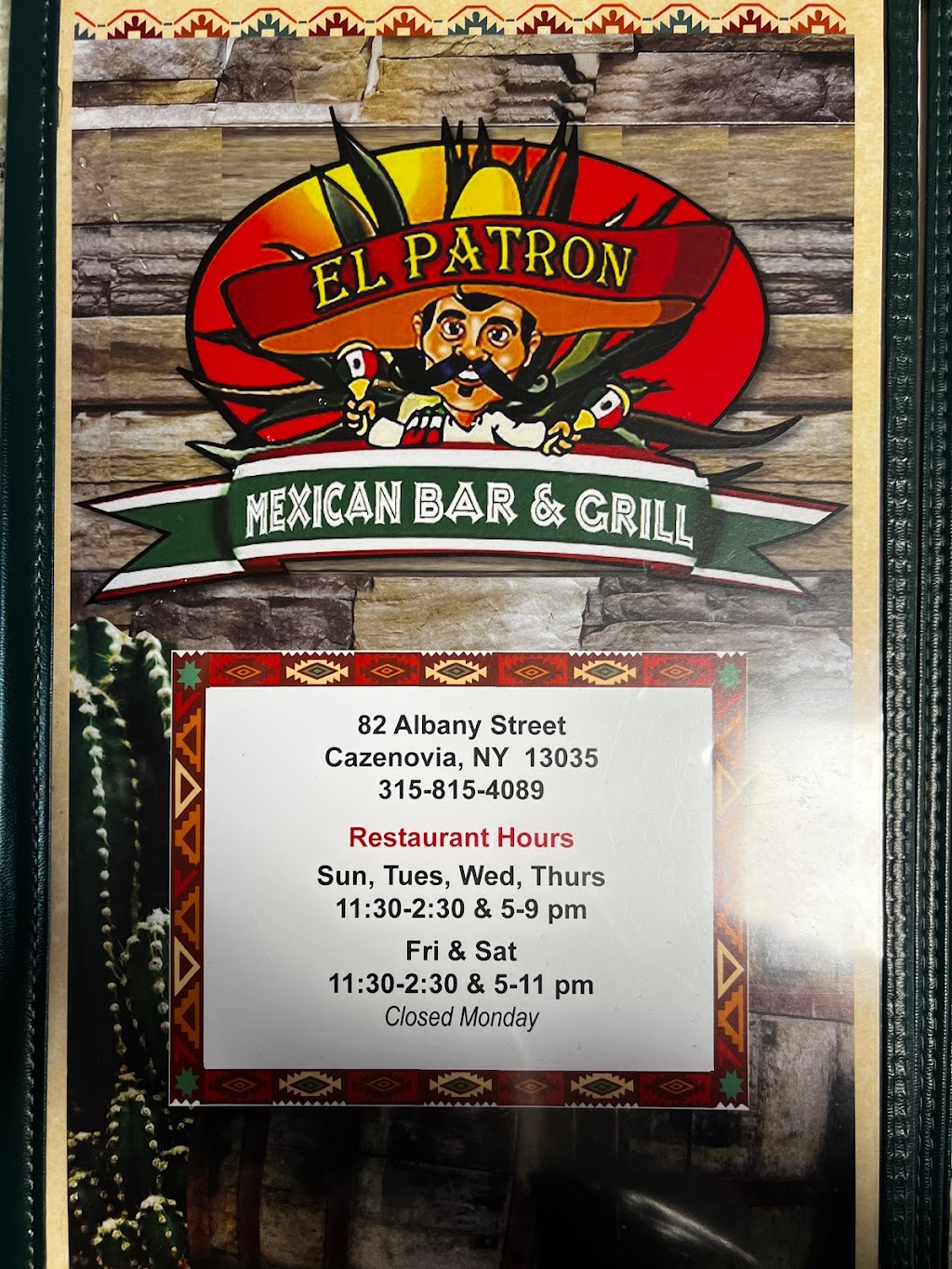 El Patron | 84 Albany St, Cazenovia, NY 13035, USA | Phone: (315) 815-4089