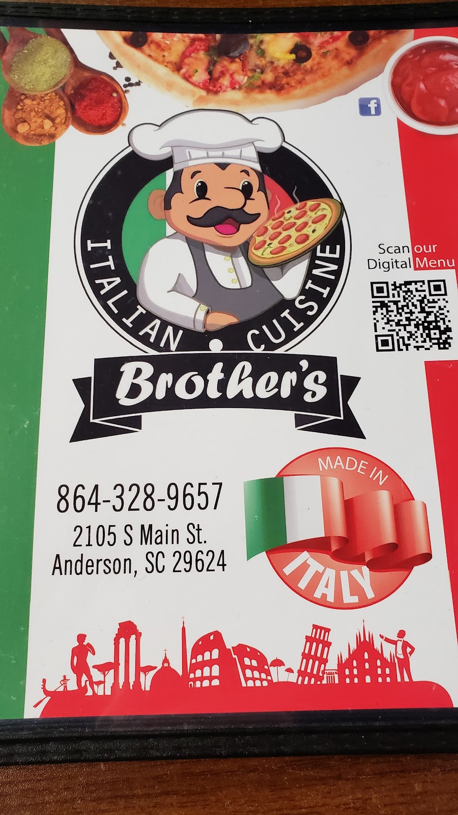 Brothers Italian Cuisine | 2105 S Main St, Anderson, SC 29624, USA | Phone: (864) 328-9657