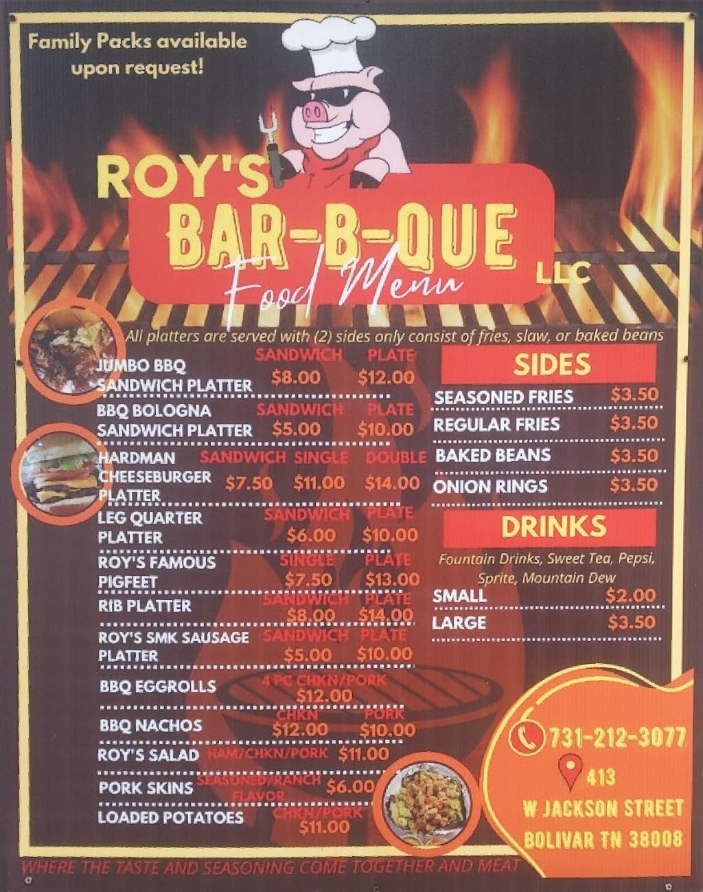 Roy’s Bar-B-Que | 413 W Jackson St, Bolivar, TN 38008, USA | Phone: (731) 212-0045